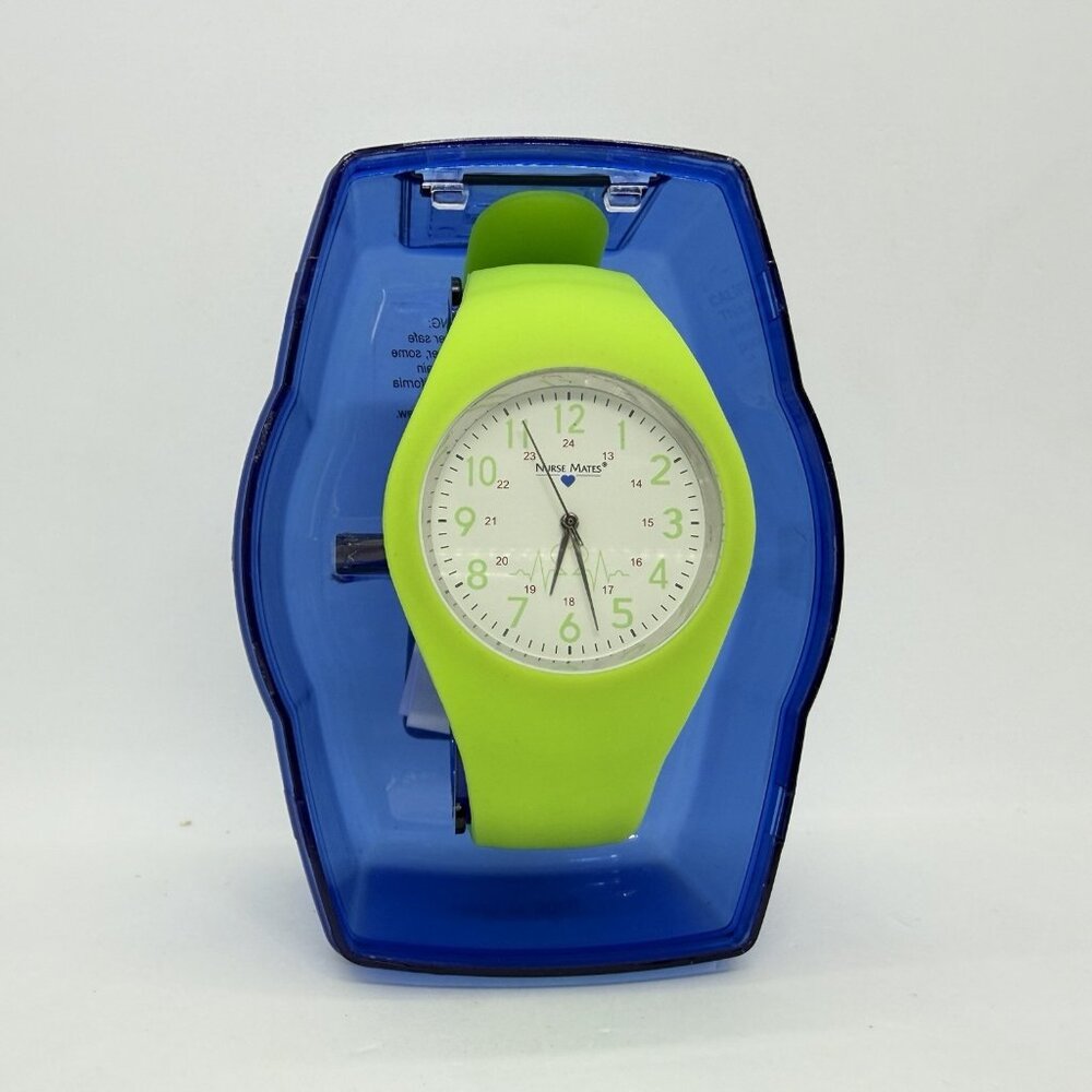 Nurse Mates Women’s  nurse watch water-resistant Silicone strap - Lime Green